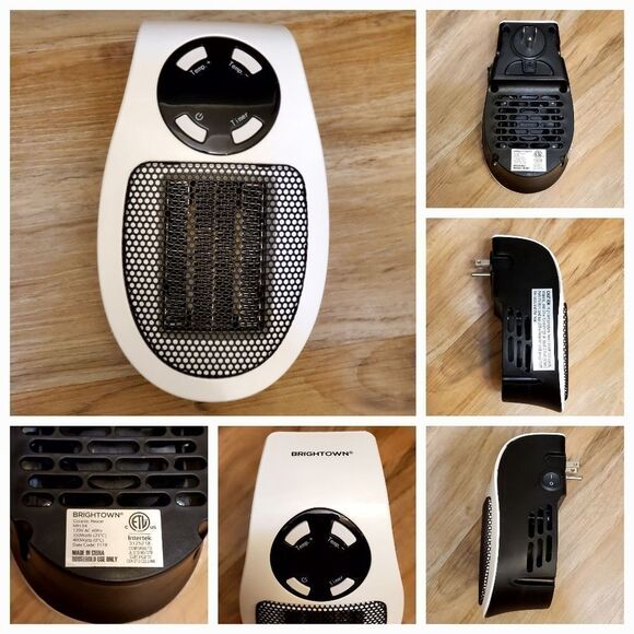 💙NIB Brightown White Portable Wall Outlet Miniature Space Heater - Picture 2 of 13